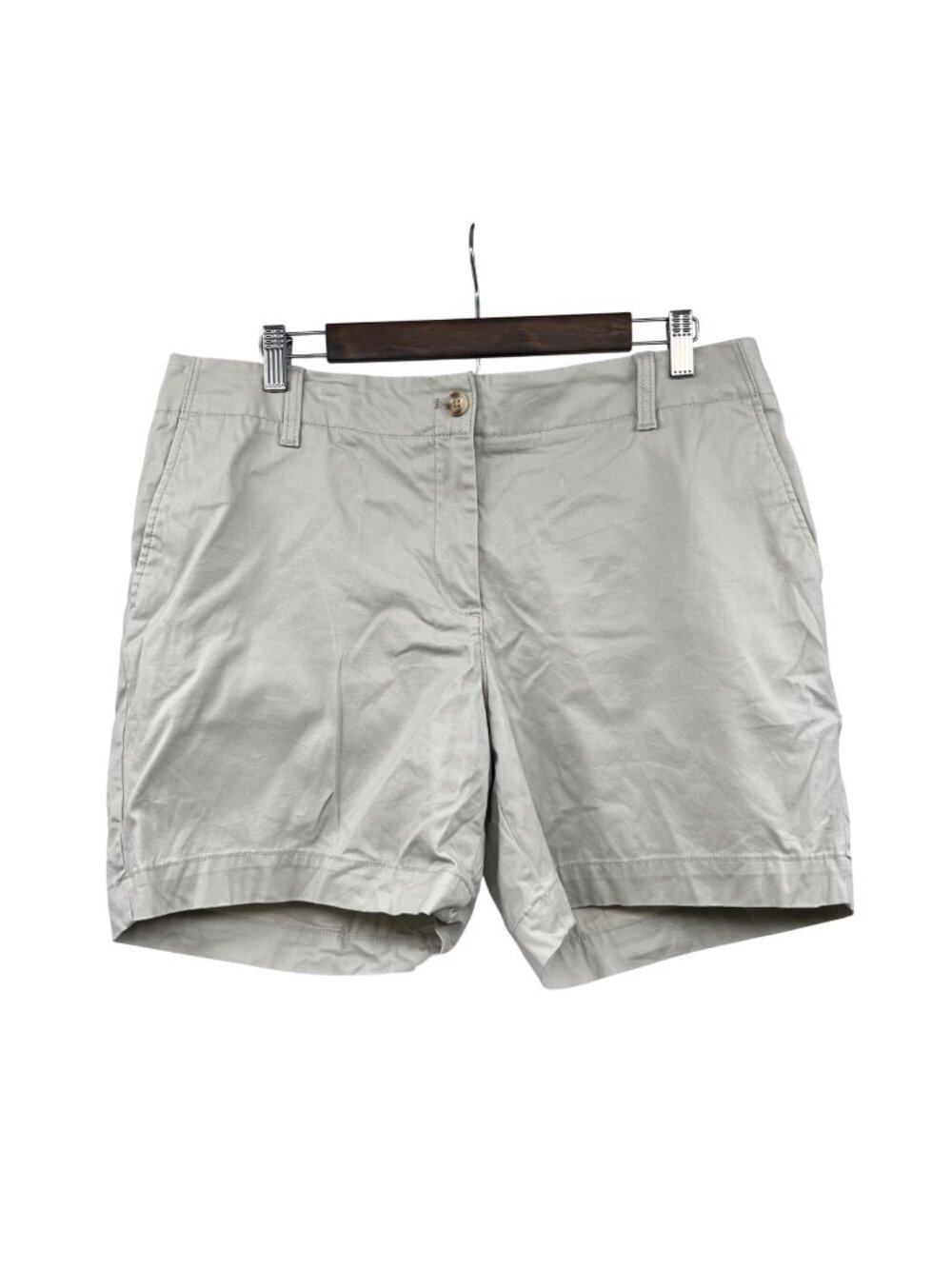 Talbots Womens Relaxed Chino Short 6" Cream Size 14P Pockets